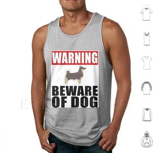 Débardeurs pour hommes Avertissement Suédois Vallhund Méfiez-vous du chien Sticker-Funny Gift For Owner Vest