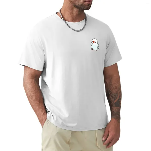 Camisetas sin mangas para hombre, camiseta blanca/azul con cuello de canela y mutación sin anillo, camiseta Kawaii Birbs, camisetas personalizadas, camisetas de verano para hombres