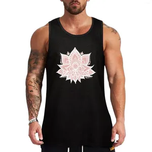 Herentanktops witte lotusbloem op roségouden top fitness kleding voor mannen t-shirts man