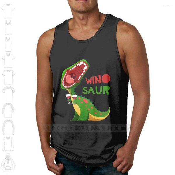 Camisetas sin mangas para hombre Winosaurus Roar vino bebiendo Winosaur camiseta diseño personalizado estampado para hombres mujeres regalo algodón fresco
