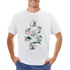 Débardeurs pour hommes Tops d'hiver Herps T-shirt Mode coréenne Garçons Animal Print Anime Vêtements T-shirts pour hommes Coton