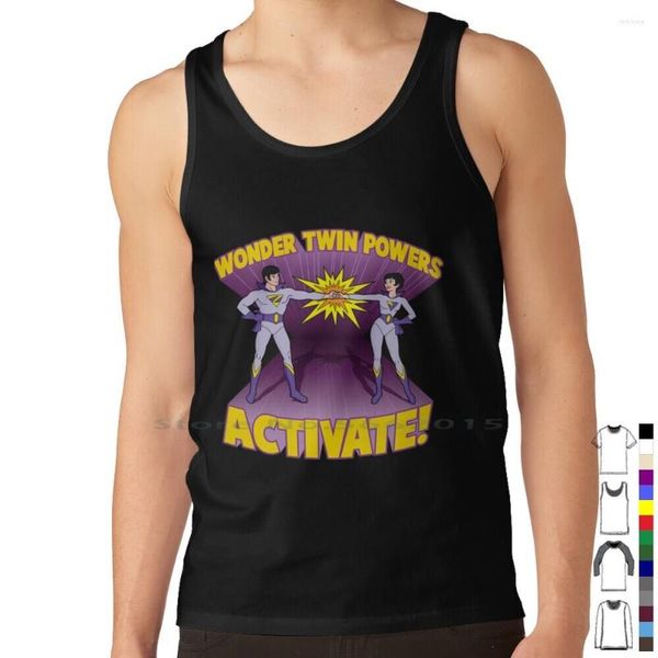 Débardeurs pour hommes Wonder Twins T-Shirtwonder Twin Powers Activate Top Pure Cotton Vest T Shirtwonder Male