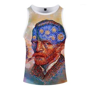 Wereldberoemd schilderij 3D -bedrukte vrouwen/mannen Summer Cool Mouwloos Vest 2023 Casual streetwear -kleding