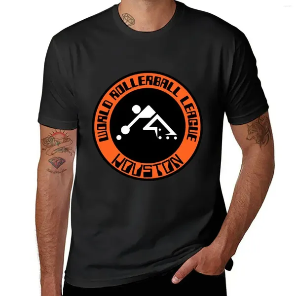 Débardeurs pour hommes World Rollerball League - Houston (Rollerball) Autocollant T-shirt Homme Vêtements Noir T-shirt À Manches Courtes Tee Hommes