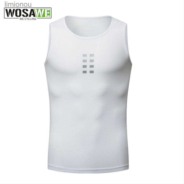 Camisetas sin mangas para hombres WOSE Ropa interior de ciclismo Deporte Capa base Ciclismo Jersey Chaleco reflectante Hombres Camiseta interior Chaleco elástico de secado rápido Bicicleta de carretera JerseyL240124