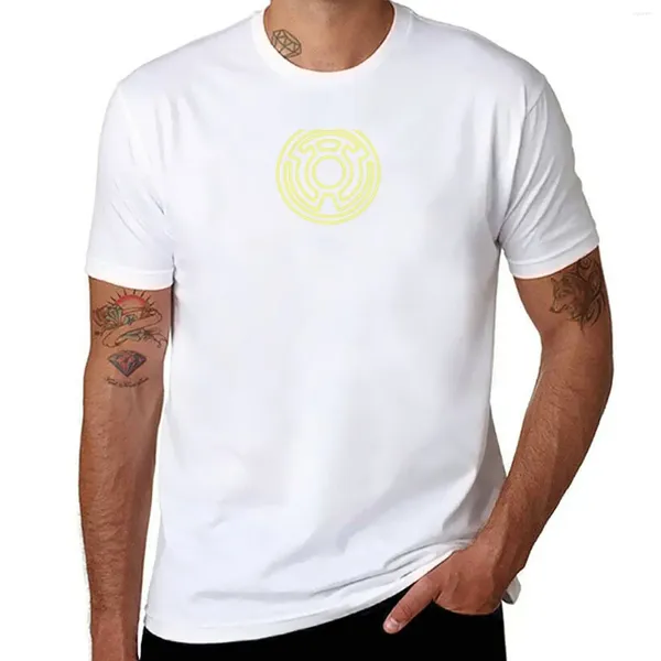 Camisetas para hombres Camisetas de linterna amarilla Camiseta de peso pesado Camas