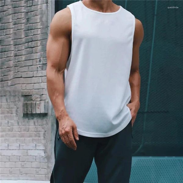 Débardeurs pour hommes Yiber Sports Singlets Été Solide Sans manches Séchage rapide T-shirts Entraînement Fitness T-shirts de course Gilet