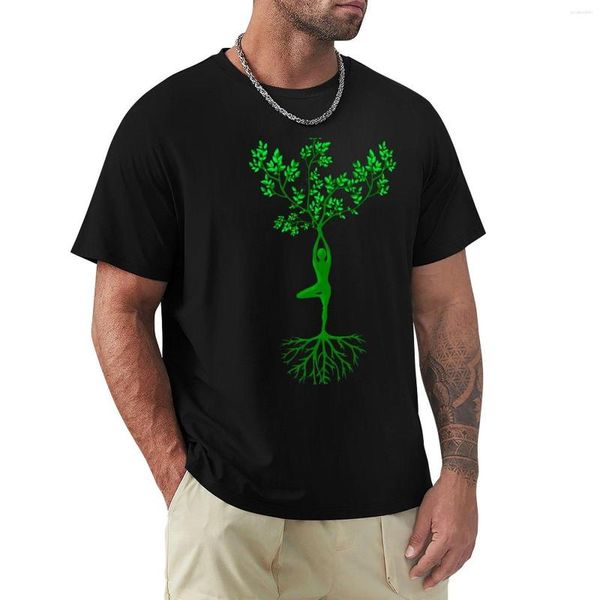 Débardeurs pour hommes YOGA TREE POSE T-Shirt T-shirt personnalisé Blouse Esthétique Vêtements Hommes Chemises Casual Élégant