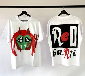 T-shirts pour hommes Fla cpfm playboi Carti T-shirt rouge à manches courtes joint en mousse tridimensionnel lâche