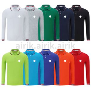 Camisetas para hombres Polos 2023 Polo básico de manga larga para hombres Camiseta de diseñador Insignia bordada Ropa Polo transpirable Código asiático S-4XL