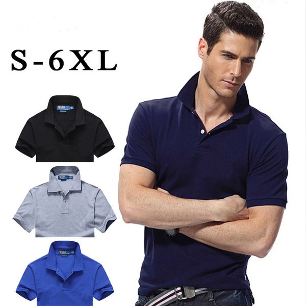 Camisetas para hombre, polos, solapa, manga corta, ropa informal, transpirable, cómoda, camiseta, logotipo de caballo grande, tamaño S-6XL