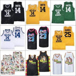 Maillot de basket-ball The Fresh Prince of Bel-Air Academy pour hommes 14 Will Smith 23 Carlton Banks 25 maillots cousus