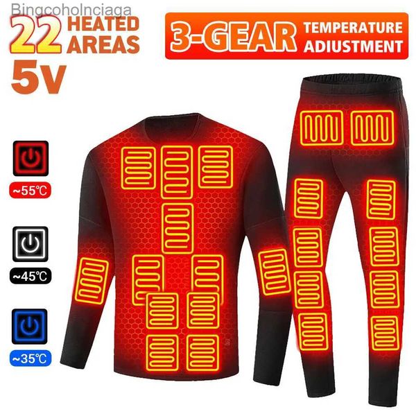 Ropa interior térmica para hombres Ropa interior con calefacción de 22 áreas Chaqueta térmica de invierno para hombres Ropa con calefacción eléctrica USB Traje de esquí para hombres Ropa interior térmica para motoL231011