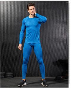 Heren Thermisch Ondergoed 3 stuks/set Trainingspak Gym Fitness Compressie Sport MMA Snake Skin Bodybuilding T-Shirt