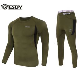 Sous-vêtement thermique pour hommes 3 Costume Hiver Top Qualité Hommes Ensembles Compression Polaire Sueur Séchage Rapide Thermo Vêtements 230802