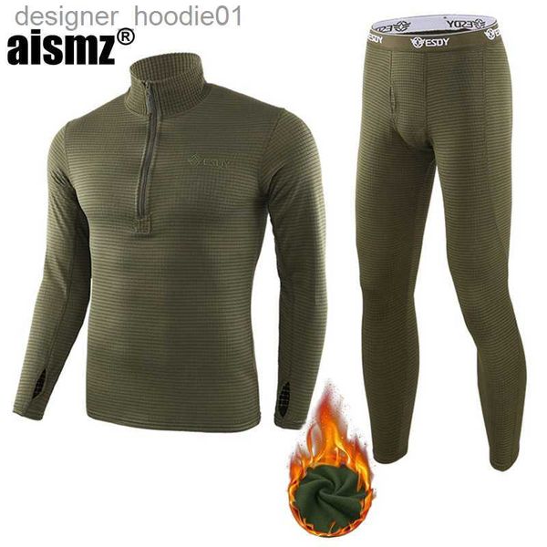 Ropa interior térmica para hombres Aismz Conjuntos de ropa interior térmica Hombres Secado rápido Estiramiento antimicrobiano Termo Compresión Fleece Sudor Fitness Cálido Long Johns 201126 L230914