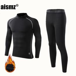 Sous-vêtements thermiques pour hommes Aismz hiver garçon hommes chaud première couche homme Sport Rashgard polaire Compression seconde peau Long Johns 221117