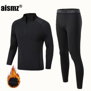 Sous-vêtements thermiques pour hommes Aismz hiver hommes garçon chaud Sport première couche Rashgard polaire Compression séchage rapide seconde peau longs Johns 221117