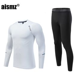 Heren thermisch ondergoed aismz winter sets mannen baby kinderen rashguard compressie snel drogen thermo lingerie long johns 221117