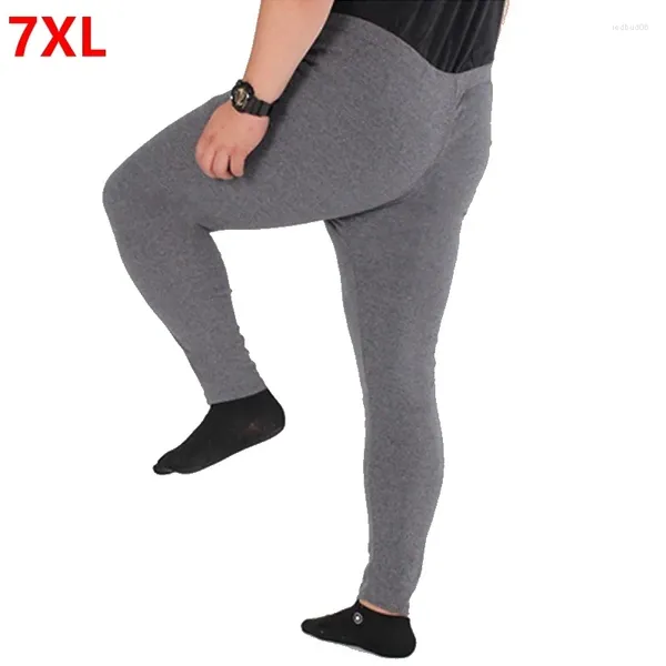 Sous-vêtement thermique pour hommes, pantalon en coton Super doux, grande taille, Plus Long, serré, 7XL, 6XL, 5XL, 4XL, automne