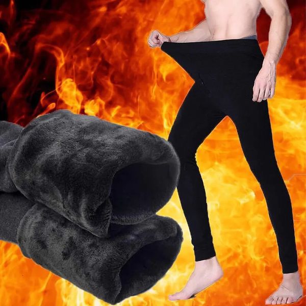 Sous-vêtements thermiques pour hommes bas Leggings pour hommes pantalons Thermos laine chaude épaissie pantalons longs collants élastiques pour hommes 231212