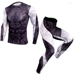 Camouflage des sous-vêtements thermiques pour hommes Ensemble de chemises à manches de compression de compression de compression de compression de compression Sports longs