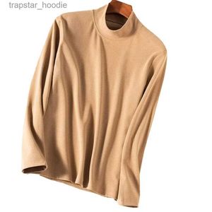 Thermisch ondergoed voor heren Casual winter Basic T-shirt Halve coltrui Effen kleur Lange Sle Jumper Tops Warme trui Thermisch ondergoed Tops voor heren L231130