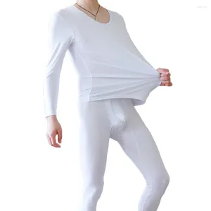 Homme Sous-Vêtement Thermique Décontracté Hiver Long Johns Ensemble Pour Hommes Modal Manches O Cou Haut Bas Pantalon Homme Vêtements De Nuit Maillots