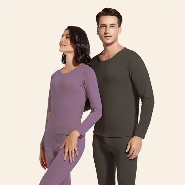 Sous-vêtements thermiques pour hommes, ensemble de vêtements et pantalons d'automne pour Couple, avec peluche, cachemire allemand, soie, isolation du fond auto-chauffante