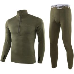 Ropa interior térmica para hombres ESDY Fleece Hombres Otoño Invierno Warm Long Johns Fitness Sports Compresión Transpirable Leggins Thermo Chándal 221114