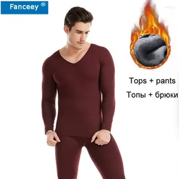 Ropa interior térmica para hombres fanceey antirricrobial invierno termo hombres largos