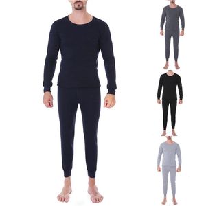 Heren thermisch ondergoed Fashion Men Winter Fleece gevoerde katoen Lange bovenkant Bodem Set Warm Slimbase Suit Slank Fit en behouden 221124