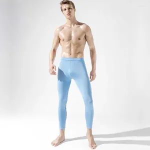Fashion thermique pour hommes Soft Sexy Male Fitness Strething LEGGINGS LEGGINGS RUN RUN SPORTS Pantalons de formation Long Johns