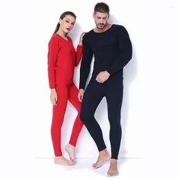 Ropa interior térmica para hombre, forro polar, mantiene el calor, talla grande, ropa Unisex, trajes, mujeres, hombres, conjuntos de Calzoncillos largos de invierno