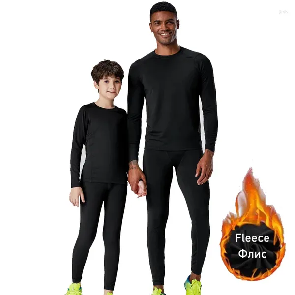 Ropa interior térmica para hombre, forro polar, calidez de invierno, capa Base de segunda piel, chándal, ropa deportiva para niños, sudor cálido primero