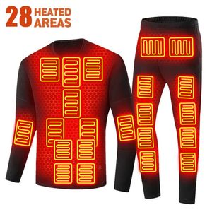 Thermisch ondergoed voor heren Verwarmd thermisch shirt Heren Verwarmd thermisch ondergoed Heren Winter Moto-jas Verwarming ondergoedpak USB Elektrische verwarmingskleding 231122