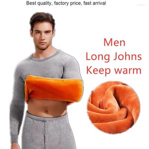 Thermisch ondergoed voor heren Hoge kwaliteit winterherensets Plus fluwelen pak Polyester Comfortabele warme lange onderbroek Dames onder