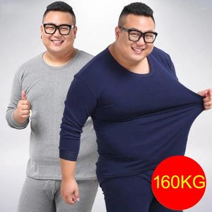 Ropa interior térmica para hombre talla grande 6XL 7XL 8XL invierno hombres cálido algodón termal Leins conjuntos Tops y pantalones elasticidad pantalones elásticos 54