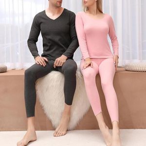 Sous-vêtement thermique pour hommes longs Johns pour hommes femmes ensemble Traceless hommes épais velours automne vêtements haut pantalon costume vêtements de nuit