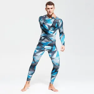 Thermisch ondergoed voor heren Lang Johns Winterpak Gecomprimeerd Camouflage Sport Warm snel drogende mannen Workout -kledingset