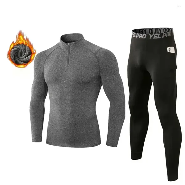 Sous-vêtement thermique homme Long homme Rashgard hiver Johns vêtements Thermo Kit chaud polaire Fanceey Compression