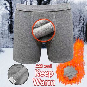 Thermisch ondergoed voor heren Heren Winter thermisch lang ondergoed Katoen fluwelen Boxers Outdoor Sport Dik Opwarmen Sexy Lingerie Ardennen Peniszakje Fleece Slips 231218