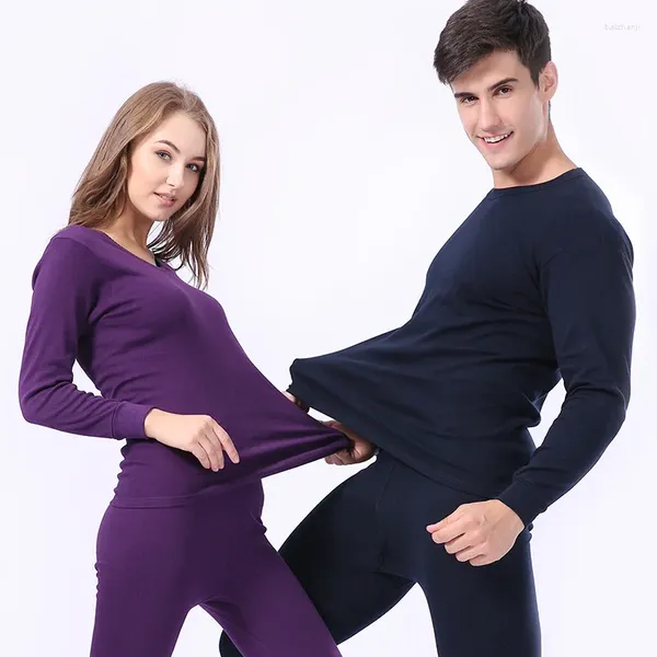 Ropa interior térmica masculina hombres damas de 2 piezas de largo Johns juego para la mujer talla de ropa caliente de hembra masculina