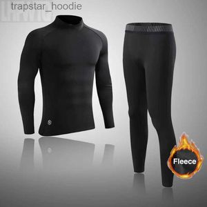 Men's Thermal Underwear Men's Sports Underwear Fleece Thermal Compression Tights Ski Base Layer Tracksuit Child Winter Thermal Underwear Running Set L231130