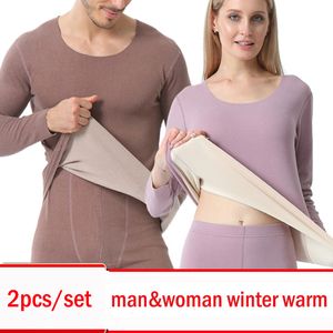 Sous-vêtement thermique pour homme Sous-vêtement thermique pour homme Grande taille l XXXL 4XL Femme Caleçon long Couple Hiver Vêtements chauds Ensemble AB Side Tops Buttoms 220927