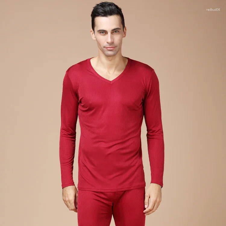 ملابس الرجال الداخلية الحرارية للرجال من الدرجة العلوية الحرير مجموعة سميكة السراويل على الوجهين سراويل الخريف 9803