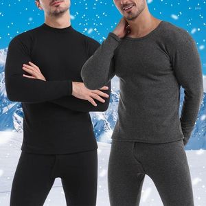 Sous-vêtements thermiques pour hommes, ensemble polaire d'hiver épais à manches longues, hauts en coton doux, vêtements intérieurs 2 pièces, vêtements thermiques pour hommes