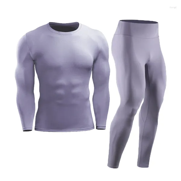 Ropa interior térmica para hombres Hombres Mujeres Conjuntos Trajes Primavera Otoño Invierno Termo Sporting Fitness Poliéster de secado rápido Long Johns Chándales 07