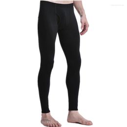 Thermisch ondergoed voor heren Heren katoenen lange onderbroek Winter herfst legging Effen ademend U bolle zak Thermobroek Pantalon Termico