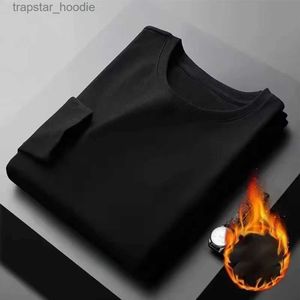 Sous-vêtements thermiques pour hommes Sous-vêtements thermiques pour hommes Casual Slim Undershirt Épaissir Top Col rond Long Sle T-Shirt Thermo Pull Vêtements de base L231130